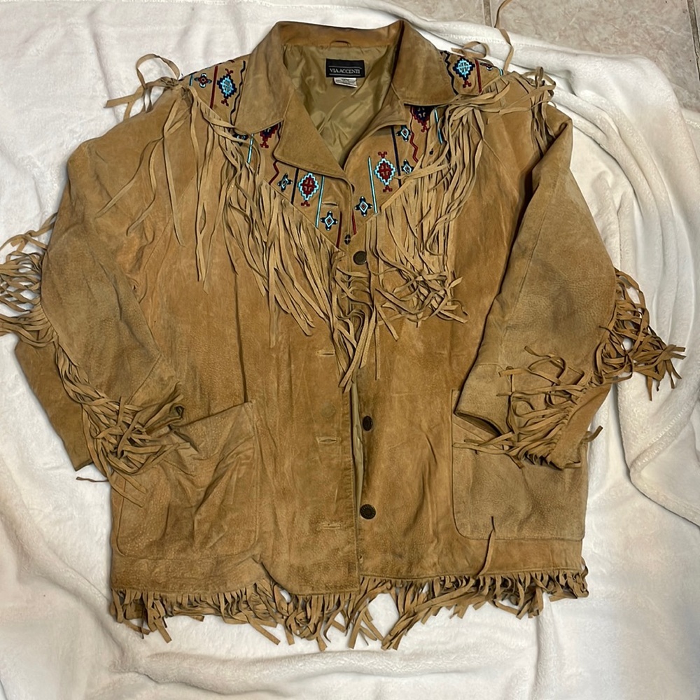 VIA Accenti Tan Leather Jacket